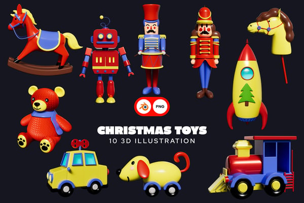 Christmas Toys 3D Illustration Pack