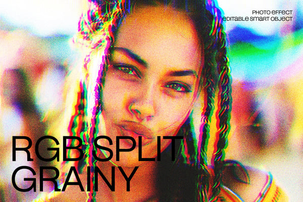 RGB Split Grainy Photo Effect