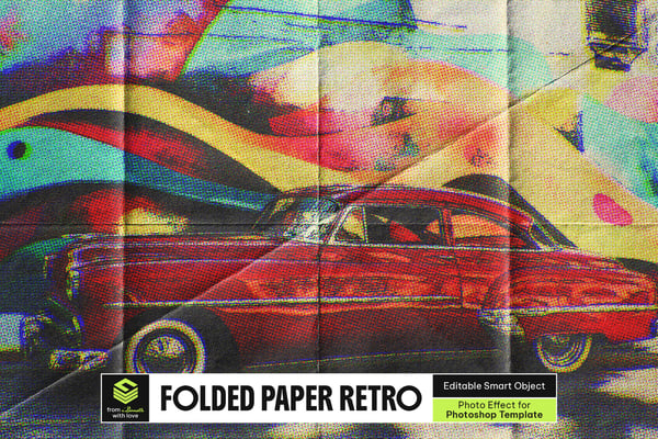 Folded Paper Retro Photo Effect