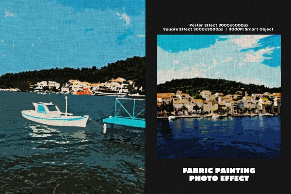 Fabric Painting Square And Poster Photo Effect