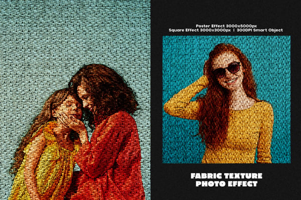 Fabric Texture Square And Poster Photo Effect