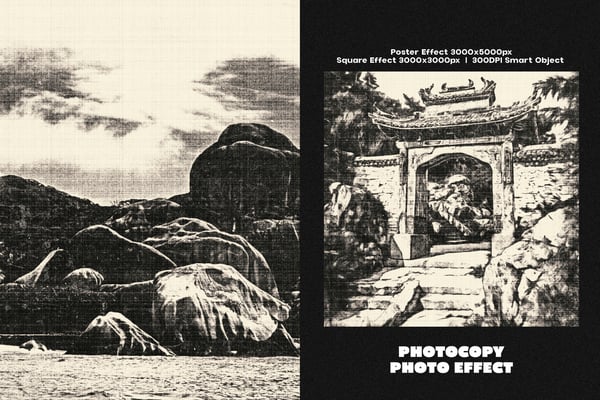 Photocopy Square And Poster Photo Effect