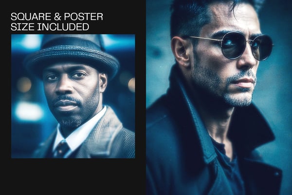Blue Cinematic Square And Poster Photo Effect