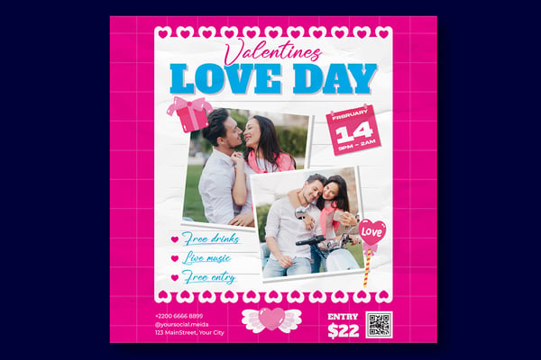 Valentines Party Socials Media
