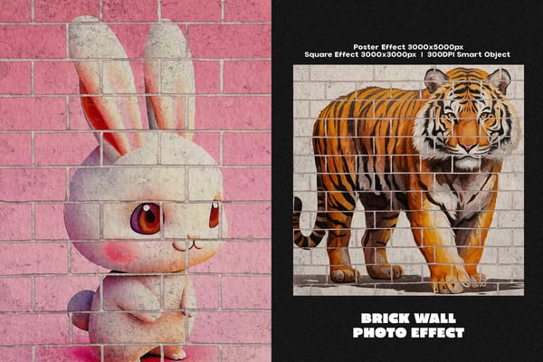 Brick Wall Square And Poster Photo Effect