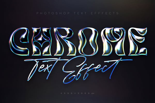 Iridescent Chrome Text Effect