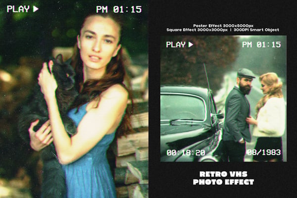 Retro VHS Square And Poster Photo Effect