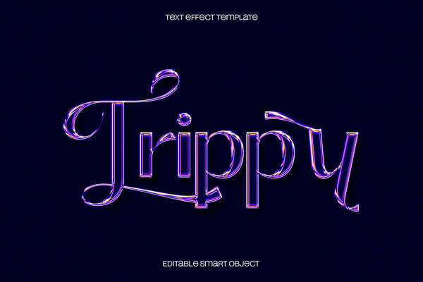 Purple Chrome Text Effect