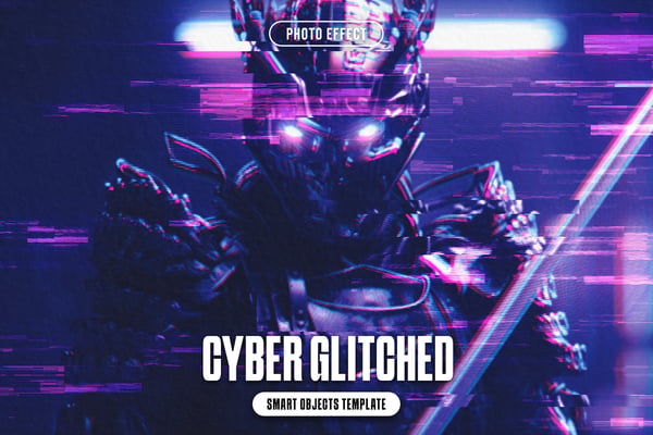 Cyber Glitched Photo Effect