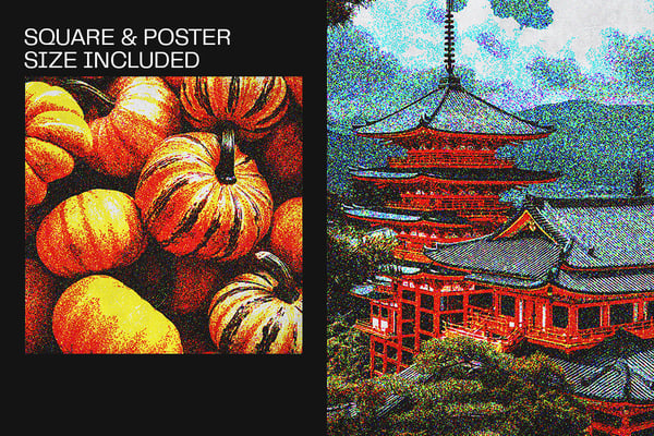 Stipple Shading Square And Poster Photo Effect