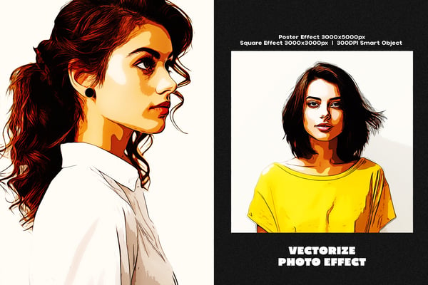 Vectorize Square And Poster Photo Effect