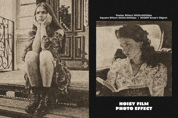 Noisy Film Square And Poster Photo Effect