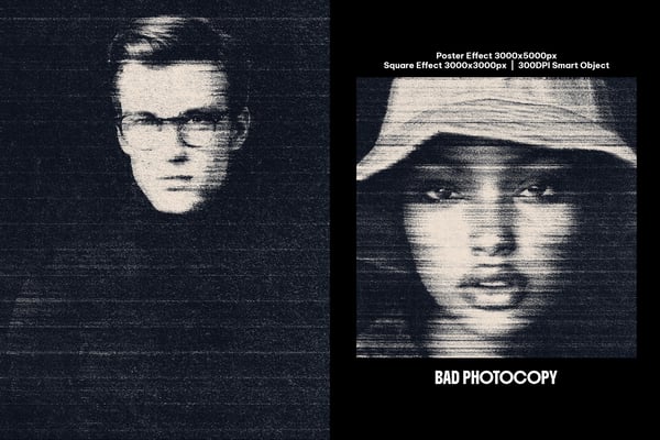 Bad Photocopy Square And Poster Photo Effect