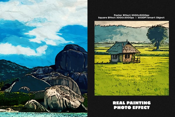 Real Painting Square And Poster Photo Effect