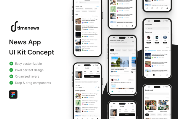 Timenews - News App UI Kit