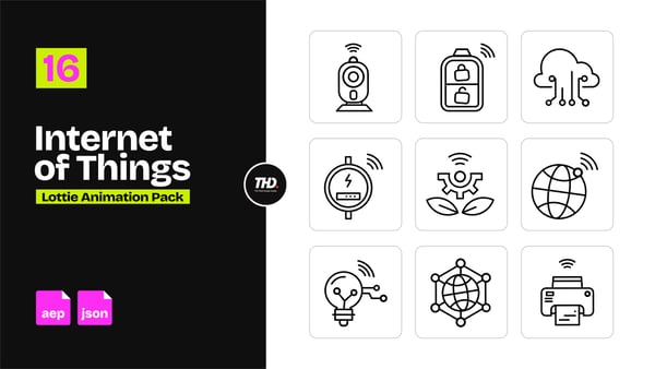 Internet of Things Icons Pack | After Effects & Lottie Animation