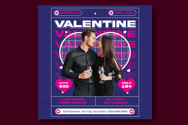 Valentines Party Socials Media