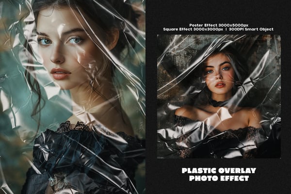Plastic Overlay Square And Poster Photo Effect