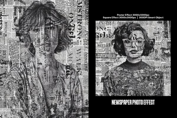 Newspaper Square And Poster Photo Effect
