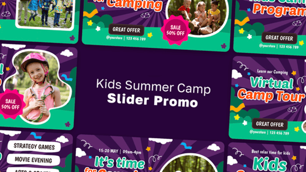 Kids Summer Camp Slider Promo MOGRT