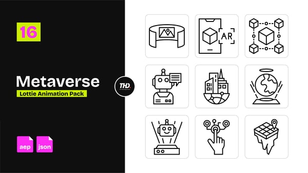 Metaverse Icons Pack | After Effects & Lottie Animation