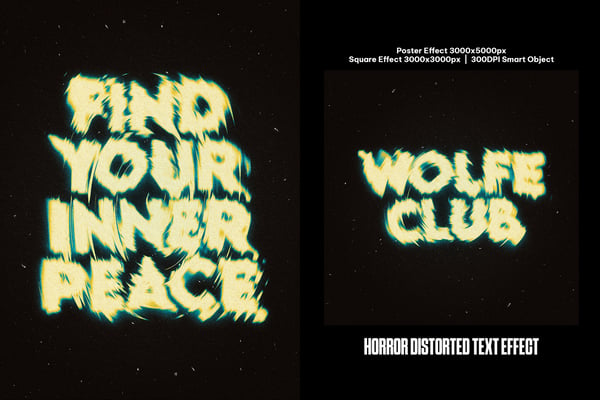 Horror Distorted Square And Poster Text Effect