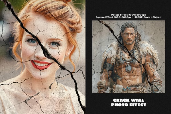 Crack Wall Square And Poster Photo Effect