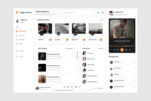 Music Player Dashboard UI Kit