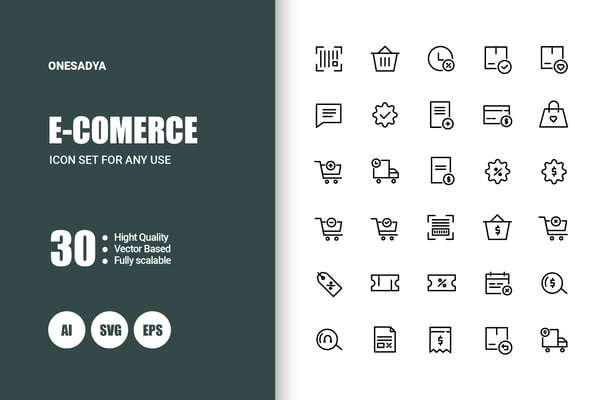 E-commerce Icons – Clean & Modern UI Icon Set