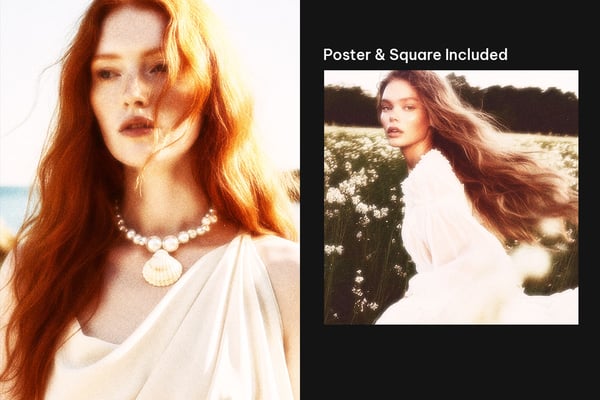 Shining Halftone Square And Poster Photo Effect