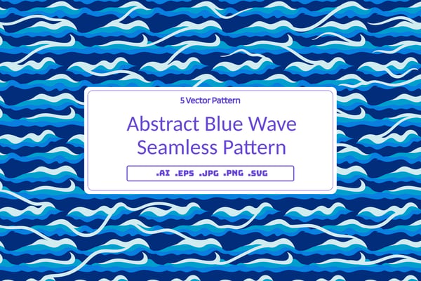 Abstract Blue Wave Seamless Pattern