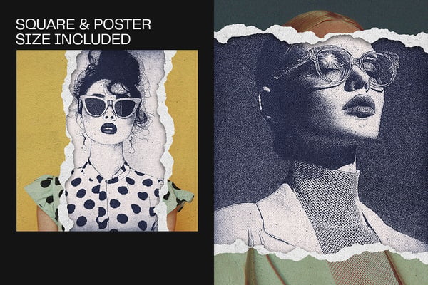 Retro Copy Square And Poster Photo Effect