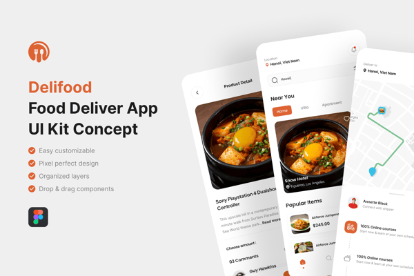 Delifood_Food Deliver App UI Kit