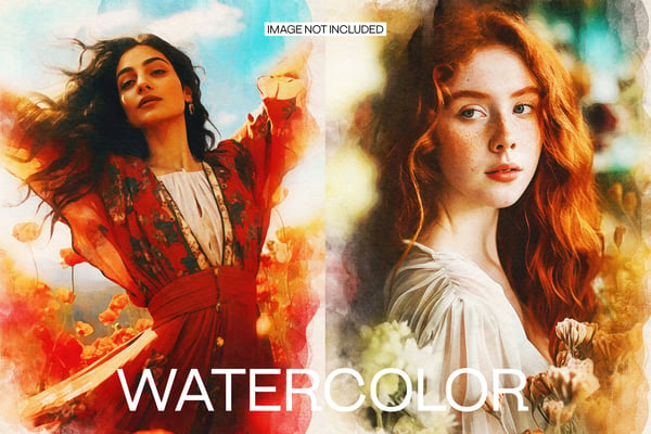 Watercolor Square And Poster Photo Effect