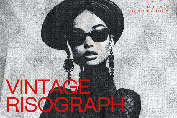 Vintage Risograph Photo Effect