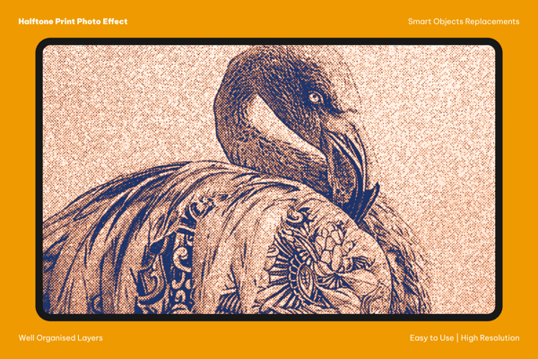 Halftone Print Photo Effect