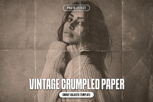 Vintage Crumpled Paper Photo Effect