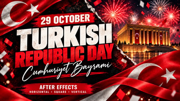 Turkish Republic Day Animated Titles for After Effects – 29 October Celebration