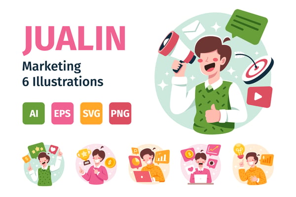 Jualin Marketing IIllustration Set