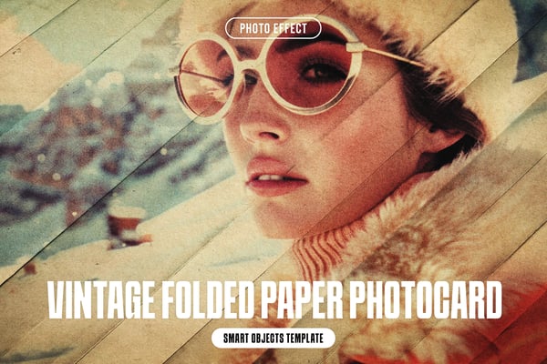 Vintage Folded Paper Photo Effect