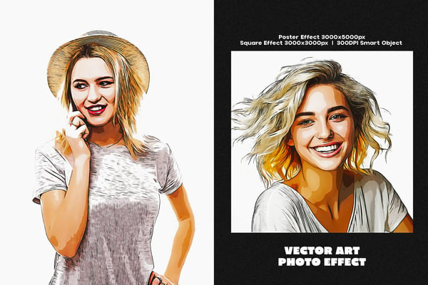 Vector Art Square And Poster Photo Effect