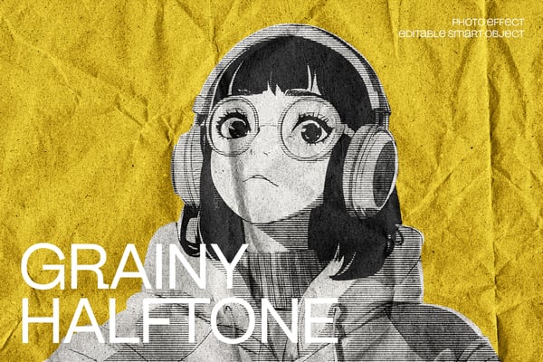 Grainy Halftone Photo Effect