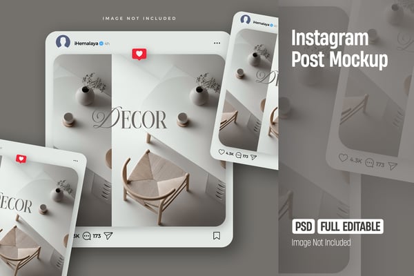 Social Media Instagram Post Mockup Light Mode