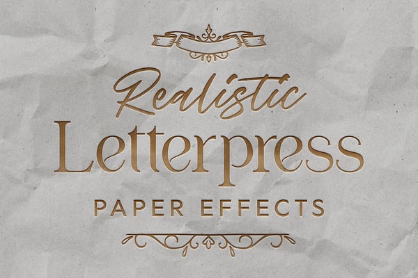 Realistic Letterpress Effect Mockup