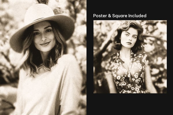 Vintage Blur Square And Poster Photo Effect