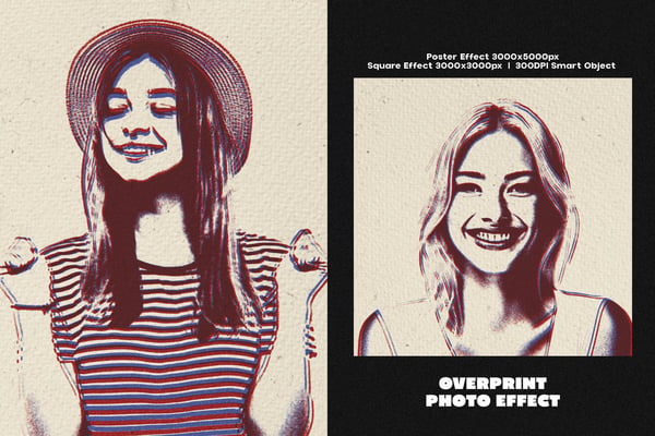 Overprint Square And Poster Photo Effect