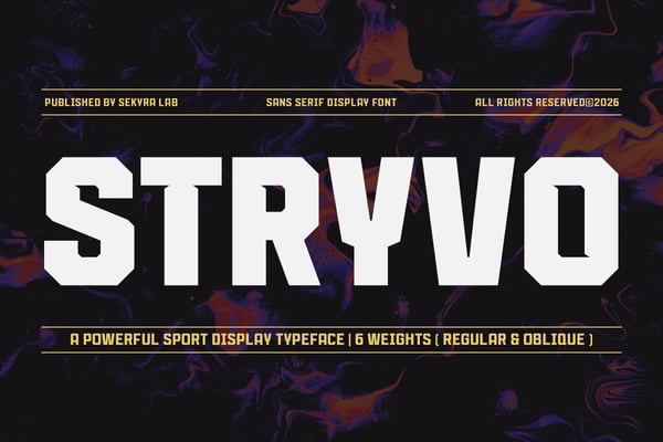 Stryvo Display Font Family – Bold Sport Esports Sans Serif Typeface