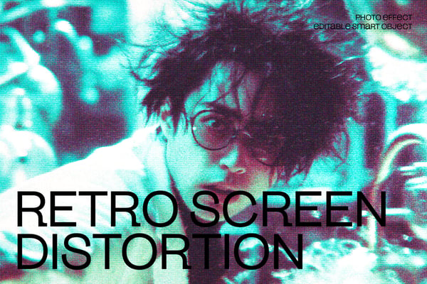 Retro Screen Distortion Photo Effect
