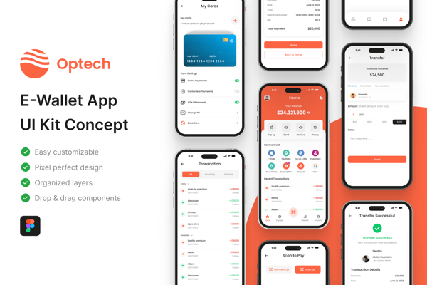 Optech -  E-Wallet App UI Kit