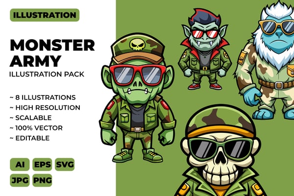 Monster Army Illustration Pack